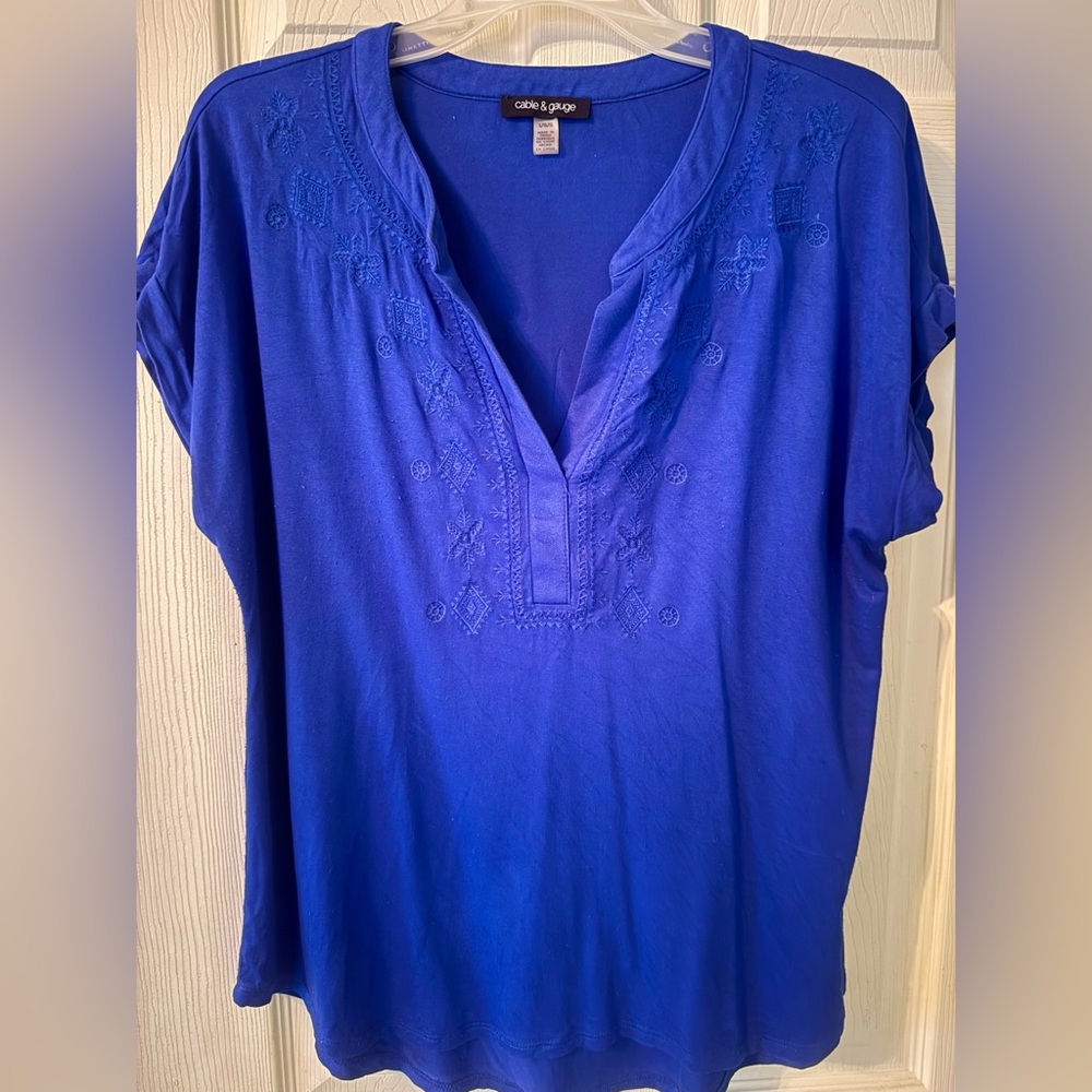 Cable & Gauge Blue Blouse